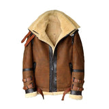 brown leather bomber jacket
