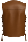 Waistcoat V-Neck Style Brown biker men's Waist Leather Streetwear Waistcoat