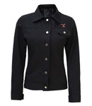 Womens Rib Black Wheeler Trucker Cotton Jacket