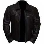 Terminator 5 Black Biker Leather Jacket Mens