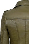 ﻿﻿Vintage Military Style Cropped Wax Green Jacket Womens