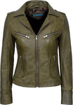 ﻿﻿Vintage-Military-Style-Cropped-Wax-Green-Jacket-Womens