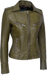﻿﻿Vintage Military Style Cropped Wax Green Jacket Womens