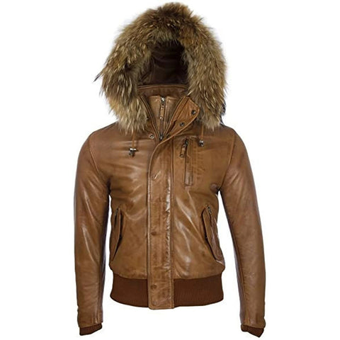 Wax-Brown-Bomber-Leather-Jacket