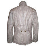Waxed Double Breasted White Yuma Charlie Prince Jacket Men Leather Tail Coat