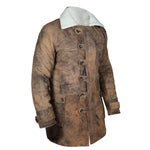 Bane Style Distressed Brown Movie Trench Leather Long Coat