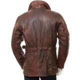 Brown Leather Coat Long Leather Vintage Jacket For Mens