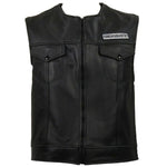 Sons Of Anarchy Vest Jax Teller's Black Street Motorcycle Embroidery Patch Jacket Men
