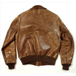 A2 Vintage Military Distressed Brown Mens Leather Jacket Winter Coat