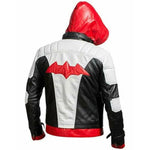 Red & Black  Hooded Style Halloween Costume Cosplay Leather Jacket