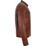 Mens Brown Biker Leather Jacket, Casual & Street Wear Coat