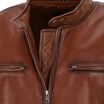 Mens Brown Biker Leather Jacket, Casual & Street Wear Coat