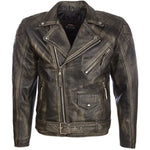 Vintage Diamond Classic Style Distressed Brown Motorcycle Leather Jacket